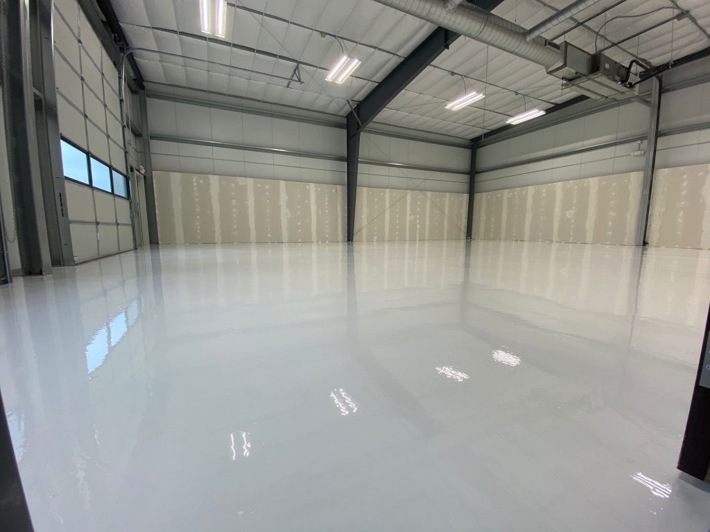 Finished epoxy warehouse floor